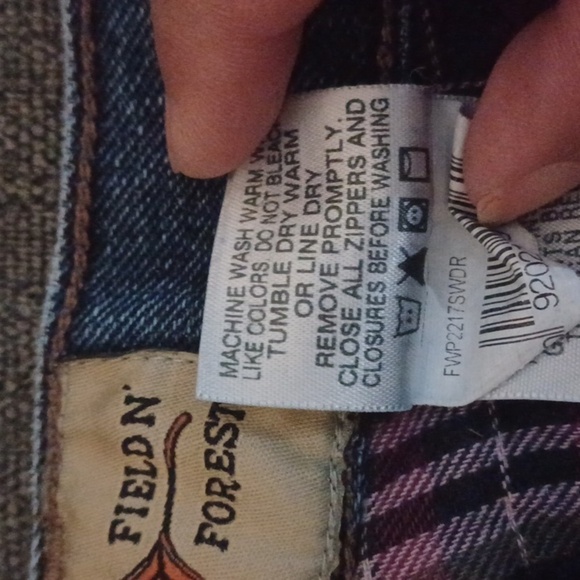 Field & Forest Flannel Lined Jeans size 10, 11" rise, 30" iNicole Studionseam - Picture 7 of 8